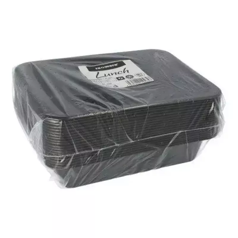 Vienkartinis maisto laikymo indas Papstar 96552, polipropilenas, juodas, 227x178x45 mm