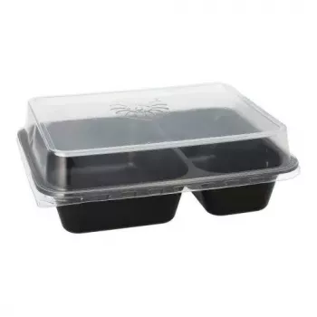Vienkartinis maisto laikymo indas Papstar 96553, polipropilenas, juodas, 227x178x45 mm