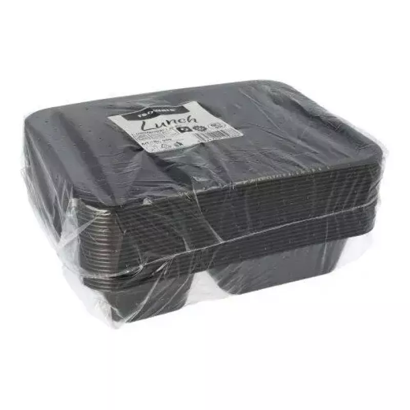 Vienkartinis maisto laikymo indas Papstar 96553, polipropilenas, juodas, 227x178x45 mm