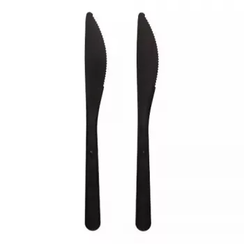 Vienkartinė šakutė Papstar 96436 Polistirolas 50 vnt Juoda 185 mm