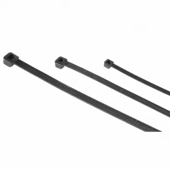 Hama 00221002 lipnusis kabelio raištis su užsegimu, plastikinis, juodas, 150 vnt.