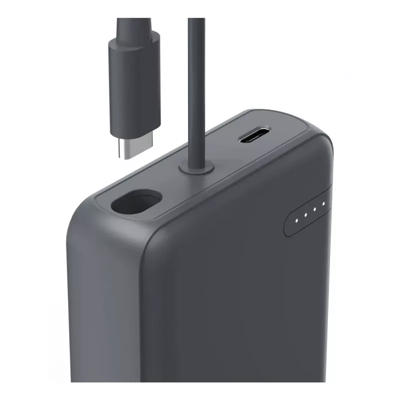Hama „Travel“ Power Pack su kabeliu, 10000mAh, 2 išėjimai: 2x USB-C, antracitas