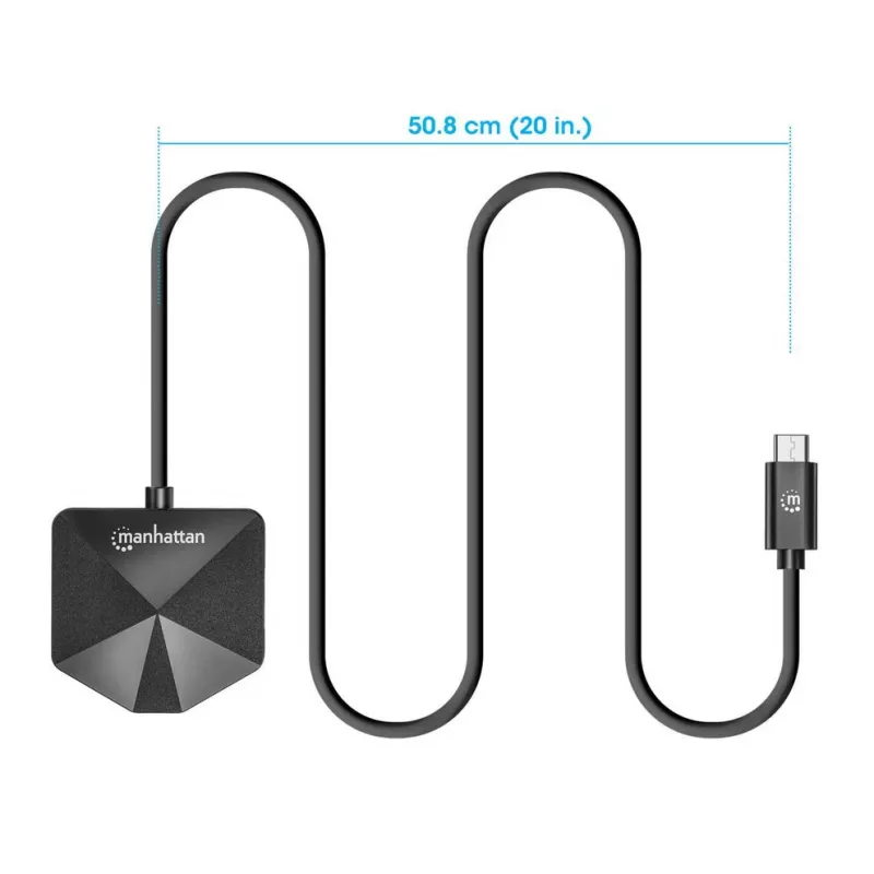 Manhattan USB-C ir USB-A 4 prievadų jungiklis / stotelė, 2x USB-A, 2x USB-C, 5 Gbps, kampuoti prievadai, maitinamas per USB