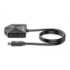 Manhattan USB-C ir USB-A 4 prievadų jungiklis / stotelė, 2x USB-A, 2x USB-C, 5 Gbps, kampuoti prievadai, maitinamas per USB