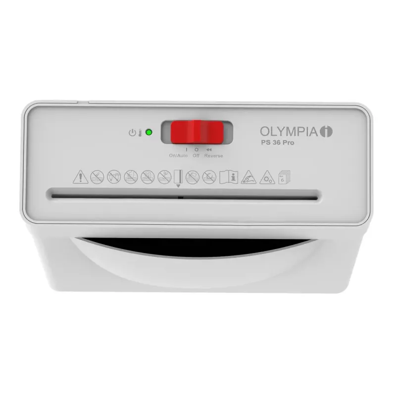 Popieriaus smulkintuvas Olympia PS 36 Pro juostinis pjovimas, 8 L krepšelis, 72 dB, baltas
