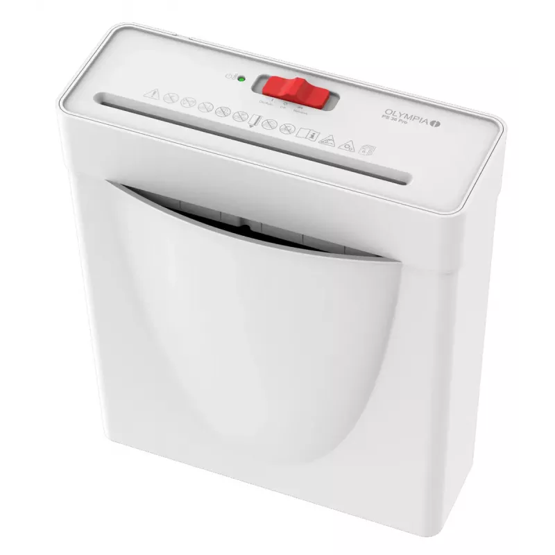 Popieriaus smulkintuvas Olympia PS 36 Pro juostinis pjovimas, 8 L krepšelis, 72 dB, baltas