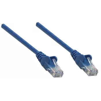 Intellinet tinklo jungiamasis laidas Cat6, 5m, mėlynas, CCA, U/UTP, PVC, RJ45, auksuoti kontaktai, apsaugotas nuo užkliuvimo, su gaubtu, garantija visam laikui