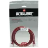 Intellinet tinklo jungiamasis kabelis, Cat5e, 7,5 m, raudonas, CCA, U/UTP, PVC, RJ45, auksuoti kontaktai, be užkliuvimo, su apsauginiu gaubteliu, viso gyvenimo garantija