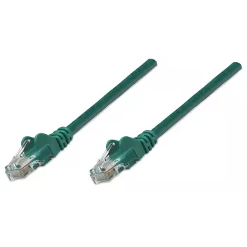 Intellinet tinklo jungiamasis laidas Cat5e, 7,5 m, žalias, CCA, U/UTP, PVC, RJ45, auksuoti kontaktai, be užkabinimo, su gaubtu, viso naudojimo garantija
