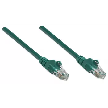 Intellinet tinklo jungiamasis laidas Cat5e, 7,5 m, žalias, CCA, U/UTP, PVC, RJ45, auksuoti kontaktai, be užkabinimo, su gaubtu, viso naudojimo garantija