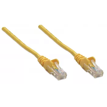 Intellinet tinklo jungiamasis kabelis, Cat5e, 7,5 m, geltonas, CCA, U/UTP, PVC, RJ45, auksuoti kontaktai, be užkablių, su apsauginiu gaubteliu, viso galiojimo garantija
