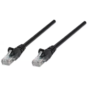 Intellinet tinklo jungiamasis laidas, Cat5e, 5 m, juodas, CCA, U/UTP, PVC, RJ45, auksuoti kontaktai, apsaugotas nuo užkliuvimo, su gaubtu, garantija visam laikui