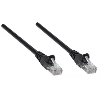 Intellinet tinklo jungiamasis laidas, Cat5e, 5 m, juodas, CCA, U/UTP, PVC, RJ45, auksuoti kontaktai, apsaugotas nuo užkliuvimo, su gaubtu, garantija visam laikui