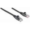 Intellinet tinklo jungiamasis kabelis, Cat6, 2 m, juodas, CCA, U/UTP, PVC, RJ45, paauksuoti kontaktai, apsaugotas nuo užkliuvimo, su gaubtuku, viso gyvenimo garantija