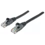 Intellinet tinklo jungiamasis kabelis, Cat6, 1,5 m, juodas, CCA, U/UTP, PVC, RJ45, auksuoti kontaktai, su apsauga nuo užkliuvimo, su batu, garantija visam laikui