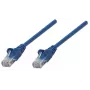 Intellinet tinklo jungiamasis kabelis, Cat6, 1,5 m, mėlynas, CCA, U/UTP, PVC, RJ45, paauksuoti kontaktai, apsaugotas nuo užsikabinimo, su gaubtu, viso gyvenimo garantija