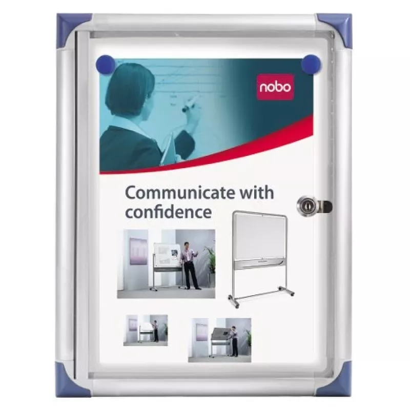 Nobo Extra Flat magnetinė užrašų lenta su spyna 1xA4, balta, aliuminis