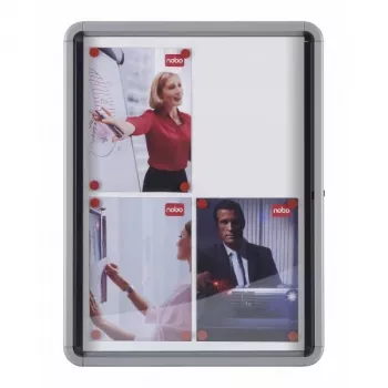 Nobo Premium Plus magnetinė užrašų lenta su užrakinamomis stiklinėmis durelėmis 6xA4