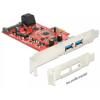 DeLOCK 89389 vidinė PCIe sąsajos plokštė su dviem SATA ir dviem USB 3.2 Gen 1 prievadais
