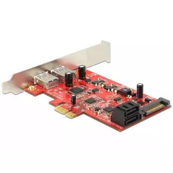 DeLOCK 89389 vidinė PCIe sąsajos plokštė su dviem SATA ir dviem USB 3.2 Gen 1 prievadais