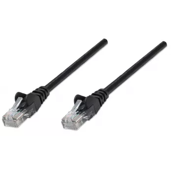 Intellinet tinklo jungiamasis laidas Cat5e, 1,5 m, juodas, CCA, U/UTP, PVC, RJ45, paauksuoti kontaktai, apsaugotas nuo užkliuvimo, su batu, viso gyvenimo garantija
