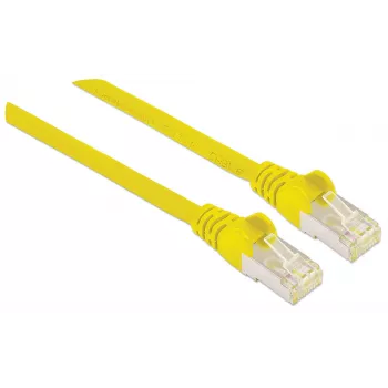 Intellinet tinklo jungiamasis kabelis, Cat6A, 15 m, geltonas, varinis, S/FTP, LSOH / LSZH, RJ45, auksuoti kontaktai, su apsauginiu gaubteliu, su įvore, viso gyvenimo garantija