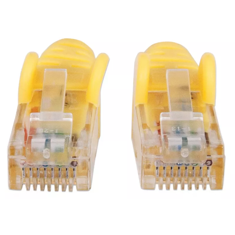 Intellinet tinklo jungiamasis laidas, Cat6A, 30 m, geltonas, varinis, S/FTP, LSOH / LSZH, PVC, RJ45, paauksuoti kontaktai, su apsauginiu gaubteliu, su įvore, viso naudojimo garantija