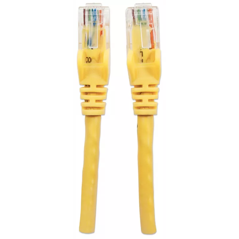 Intellinet tinklo jungiamasis laidas, Cat6A, 30 m, geltonas, varinis, S/FTP, LSOH / LSZH, PVC, RJ45, paauksuoti kontaktai, su apsauginiu gaubteliu, su įvore, viso naudojimo garantija