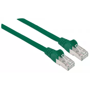 Intellinet Network Patch Cable, Cat6A, 30m, Žalias, Varis, S/FTP, LSOH / LSZH, PVC, RJ45, Auksuoti kontaktai, Apsaugotas nuo užkliuvimo, Su batu, Viso gyvenimo garantija