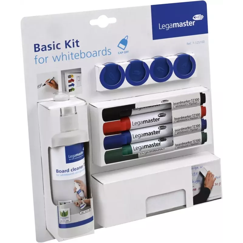 Priedų rinkinys baltosioms lentoms Legamaster basic 10 dalių, suderinamas su Legamaster UNIVERSAL, įvairiaspalvis, 225×45×255 mm