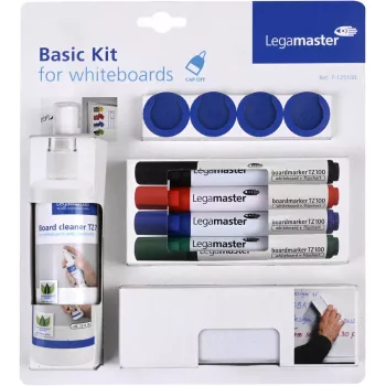 Priedų rinkinys baltosioms lentoms Legamaster basic 10 dalių, suderinamas su Legamaster UNIVERSAL, įvairiaspalvis, 225×45×255 mm