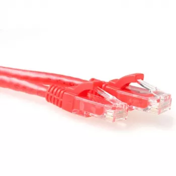 ACT Red 0.25 m U/UTP CAT6 jungiamasis kabelis su apsaugotais RJ45 kištukais