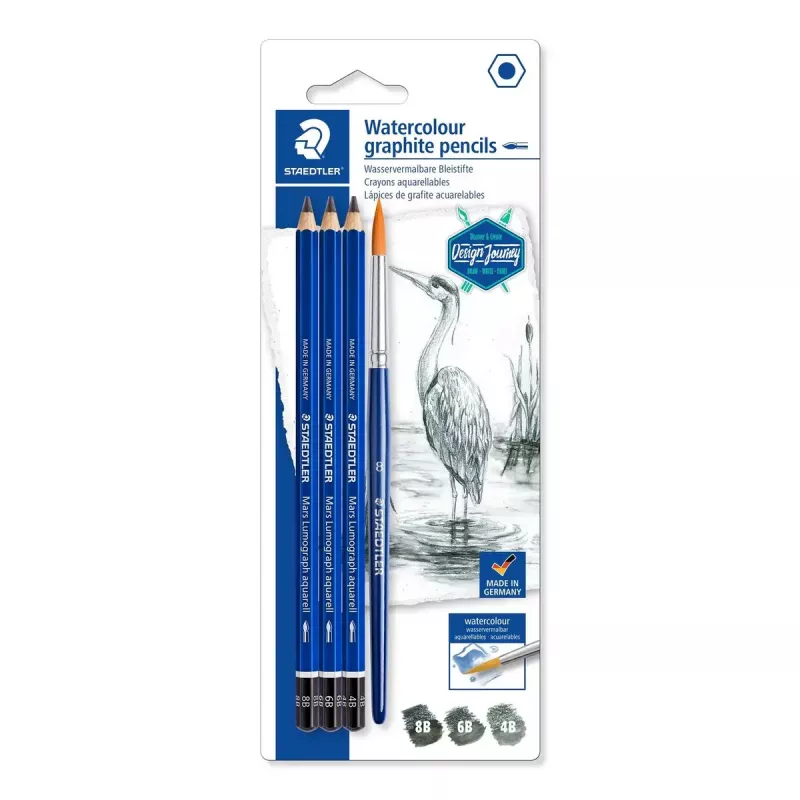 Spalvoti pieštukai Staedtler Mars Lumograph aquarell Multi, 4 vnt.