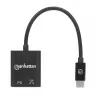 Manhattan USB-C garso adapteris su USB-C (įskaitant Power Delivery), juodas, 480 Mbps (USB 2.0), kabelis 11 cm, su Power Delivery USB-C prievadui (60 W), trejų metų garantija