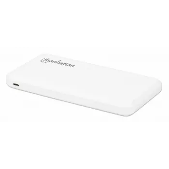 Manhattan Power Bank 10000 mAh, 2x USB-A (2.1A ir 1A), USB-C ir Micro-USB įėjimai, balta