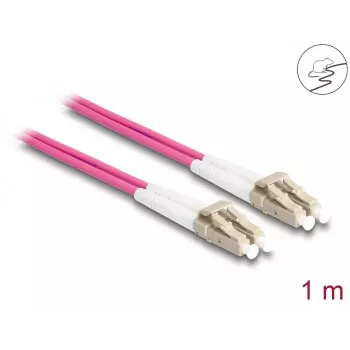 DeLOCK Fiber Optical Cable LC Duplex to LC Duplex OM4 1 m