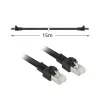 ACT Black 15 m S/FTP CAT7 PUR lankstus pataisymo kabelis su apsauga nuo užkliuvimo, RJ45 jungtimis (atitinka CAT6A)