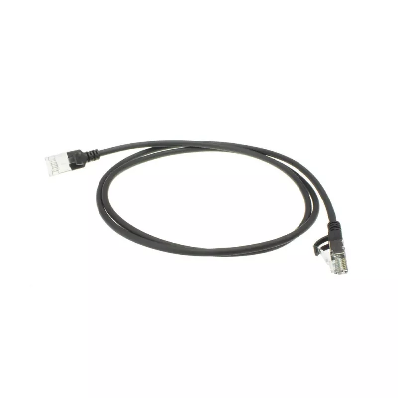 ACT Black 7m LSZH U/FTP CAT6A plonas duomenų centro pataisos kabelis su apsaugotais RJ45 kištukais