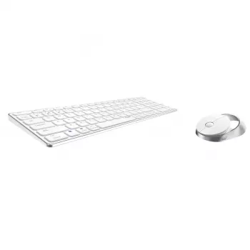 Rapoo 9750M belaidė klaviatūra su pele, Bluetooth, QWERTZ vokiškas išdėstymas, balta