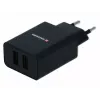 Maitinimo adapteris SWISSTEN Travel Charger SW-21A105W-BK, 2×USB, 2,1A prievade (10,5 W bendra)