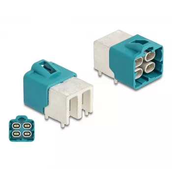 DeLOCK HDMTD keturgubas lizdas, kampuotas, PCB montavimui