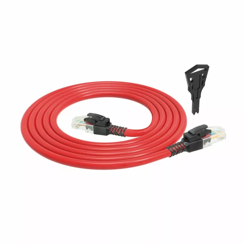 ACT Red 3 metrai U/UTP CAT6A LSZH užrakinamas lizdinis kabelis su RJ45 jungtimis