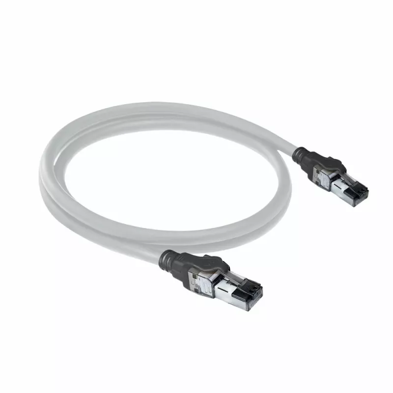ACT pilkas 3 m S/FTP CAT6A IDC 4PPoE / PoE++ 100W LSZH lizdinis kabelis su RJ45 jungtimis