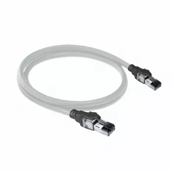 ACT pilkas 1,5 metro S/FTP CAT6A IDC 4PPoE / PoE++ 100W LSZH jungiamasis kabelis su RJ45 jungtimis