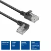 ACT Black 2 m U/UTP CAT6A LSZH plonas pataisymo laidas su RJ45 jungtimis 90° kampu į kairę ir tiesia