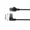 ACT Black 2 m U/UTP CAT6A LSZH plonas pataisymo laidas su RJ45 jungtimis 90° kampu į kairę ir tiesia