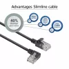ACT Black 2 m U/UTP CAT6A LSZH plonas pataisymo laidas su RJ45 jungtimis 90° kampu į kairę ir tiesia