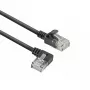 ACT Black 1,5 m U/UTP CAT6A LSZH plonas pataisymo laidas su RJ45 jungtimis 90° kairiu kampu tiesus
