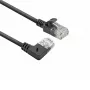ACT Black 1 m U/UTP CAT6A LSZH plonas pataisinis kabelis su RJ45 jungtimis 90° kampu dešinėn ir tiesia