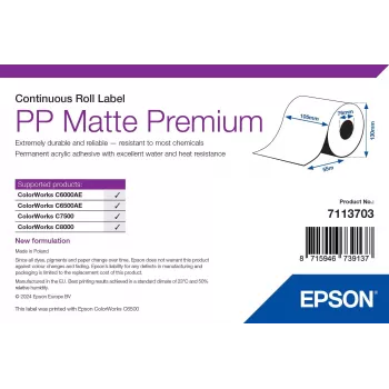 Epson 7113703 etikečių ritinys, polipropilenas, matinis, 105 mm x 55 m